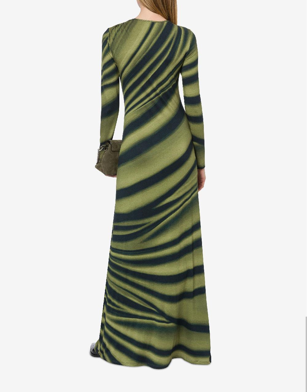 Alberta Ferretti Abito lungo in jersey con stampa drappeggio Offerta esclusiva