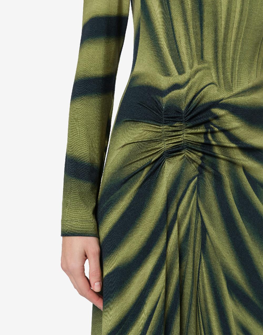 Alberta Ferretti Abito lungo in jersey con stampa drappeggio Offerta esclusiva