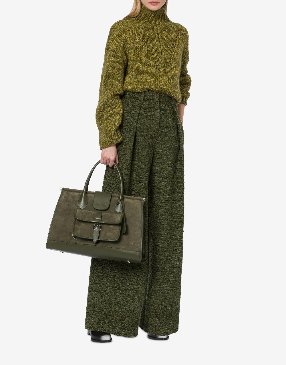 Alberta Ferretti Pantalone oversize in tweed bottonato Online