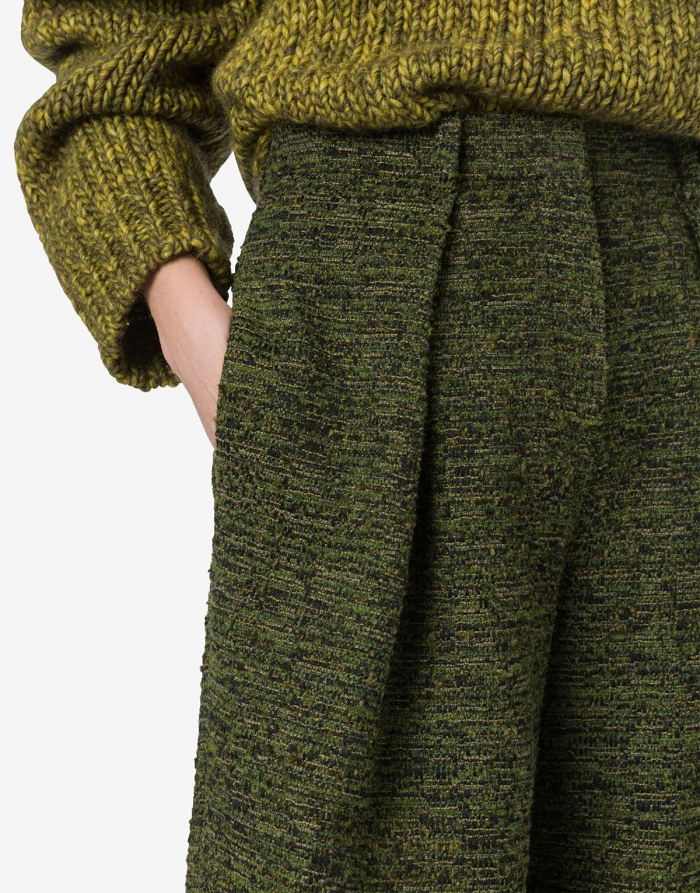 Alberta Ferretti Pantalone oversize in tweed bottonato Online