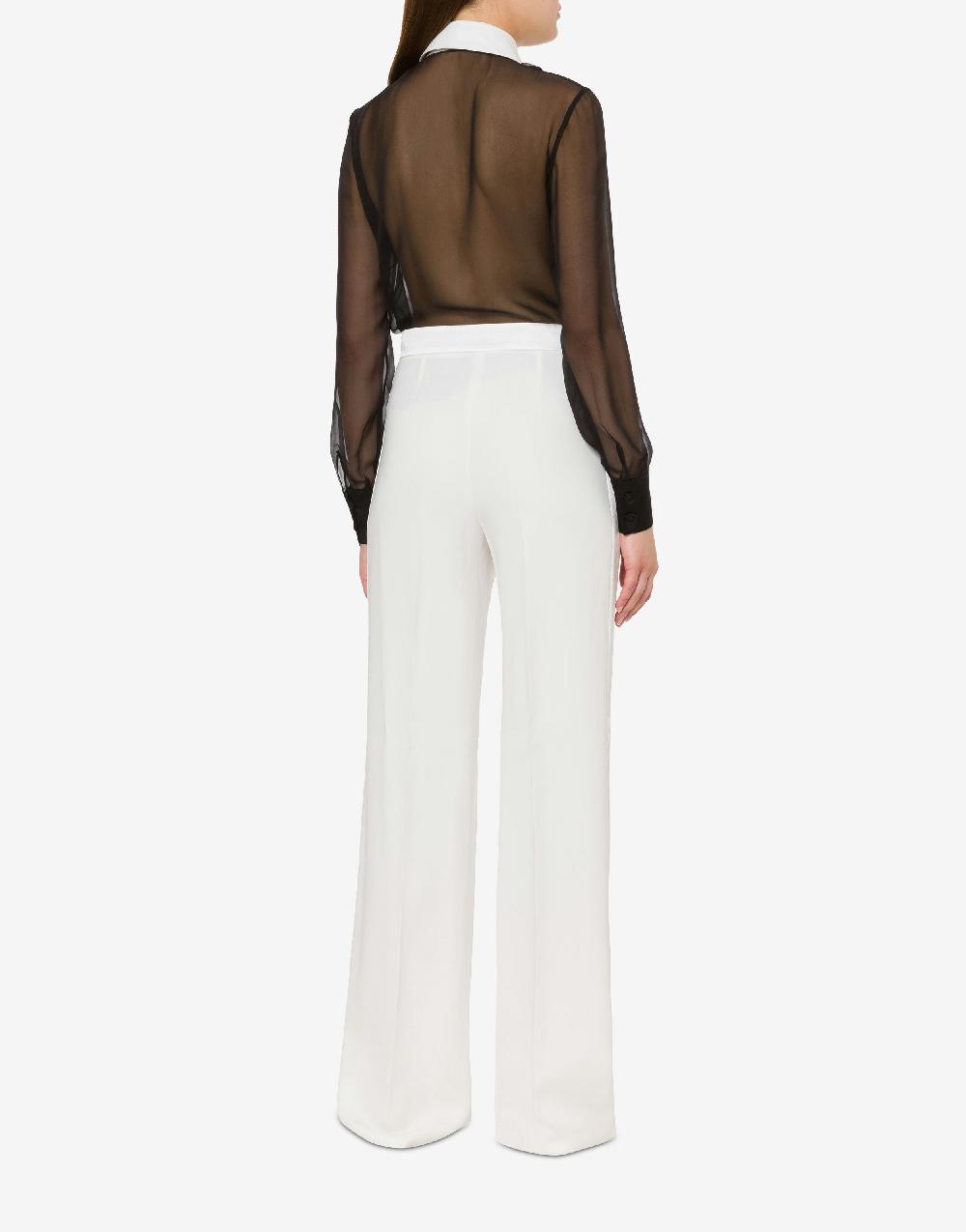 Alberta Ferretti Pantalone in cady stretch con dettagli in raso Vendita Economica