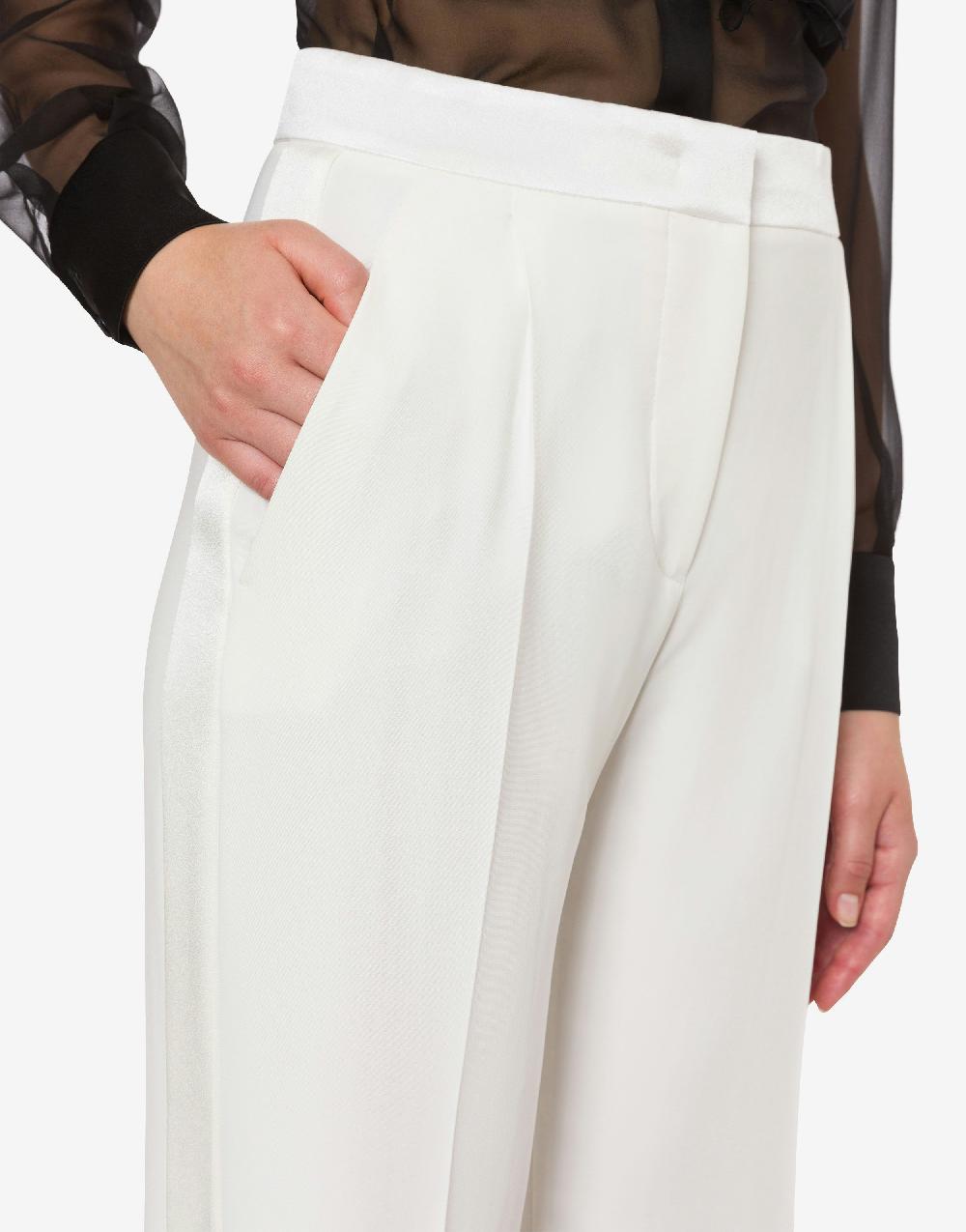 Alberta Ferretti Pantalone in cady stretch con dettagli in raso Vendita Economica
