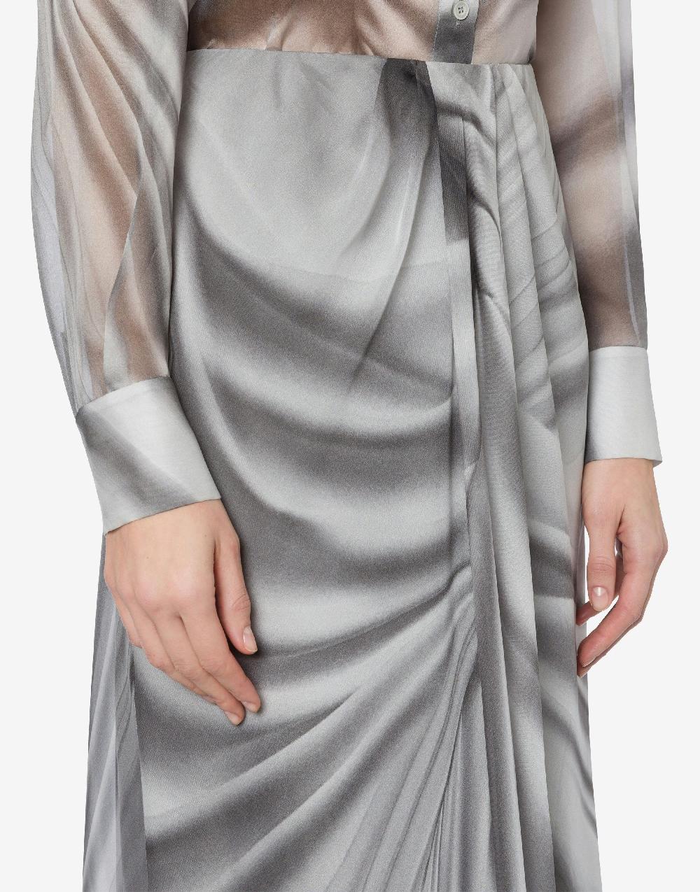 Alberta Ferretti Gonna in chiffon con stampa Drappeggio I Più Venduti