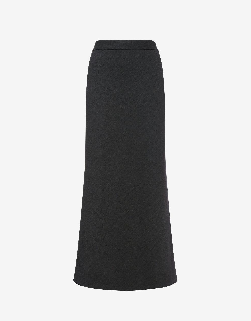 Alberta Ferretti Gonna lunga in twill di lana stretch In Saldo