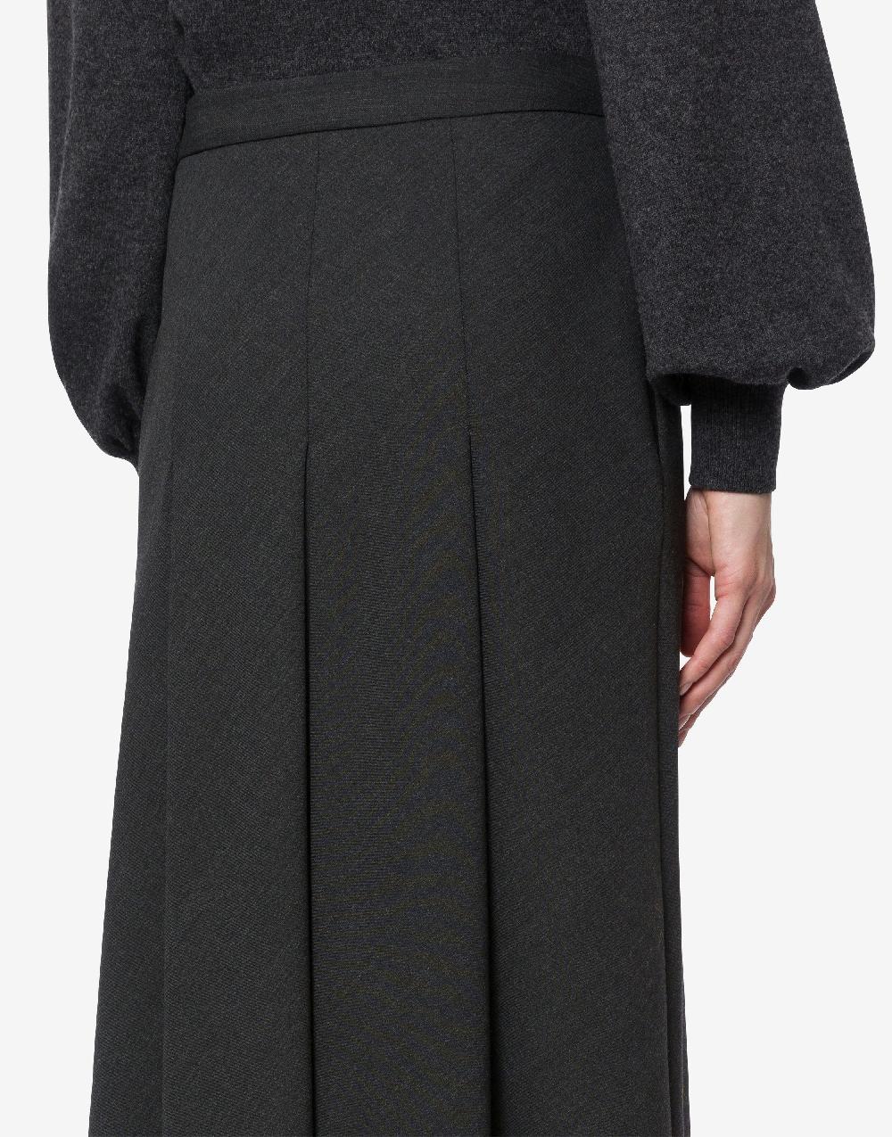 Alberta Ferretti Gonna lunga in twill di lana stretch In Saldo