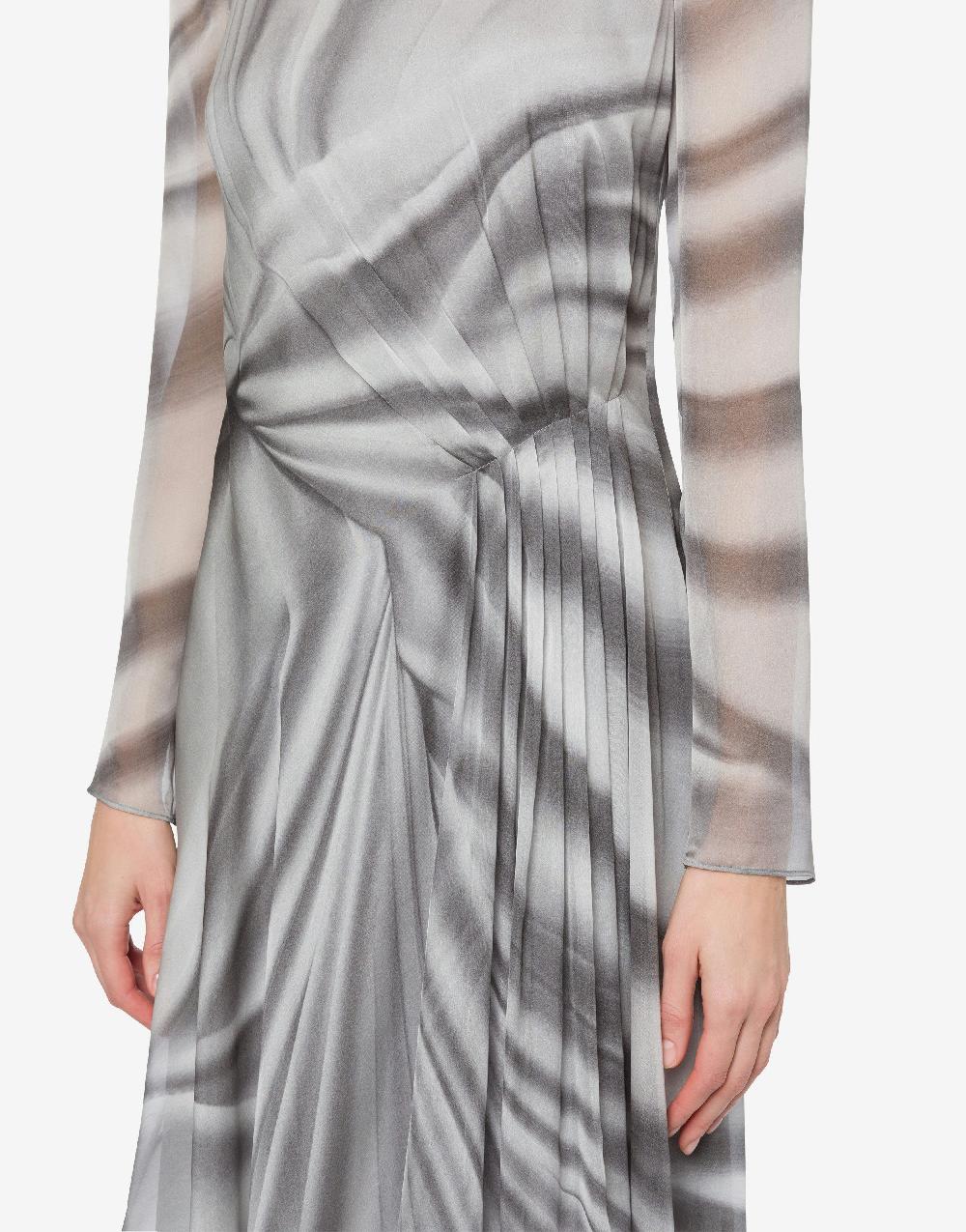 Alberta Ferretti Abito longuette in chiffon con stampa Drappeggio 2025