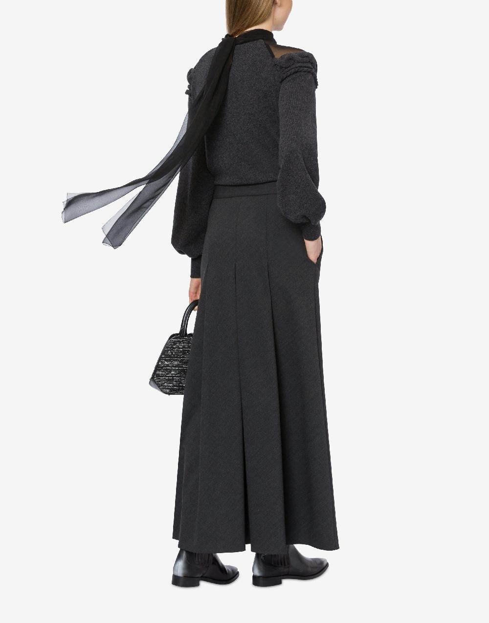 Alberta Ferretti Maglia in lana cashmere e chiffon Nuovo