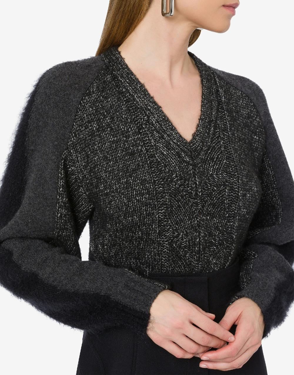 Alberta Ferretti Maglione con maniche in misto lana cashmere Qualità