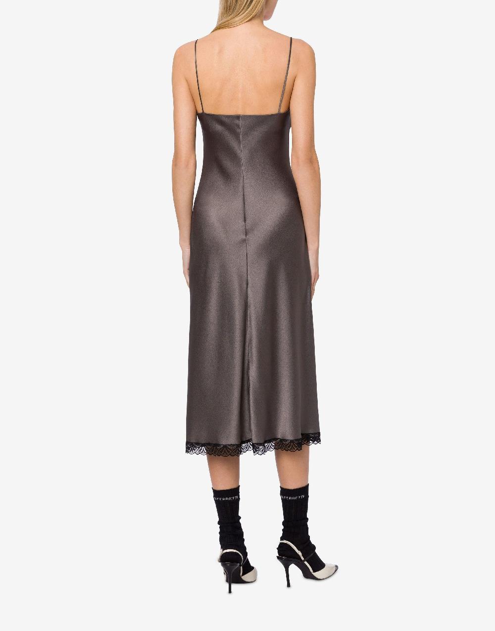 Alberta Ferretti Abito sottoveste in raso con pizzo Promozione