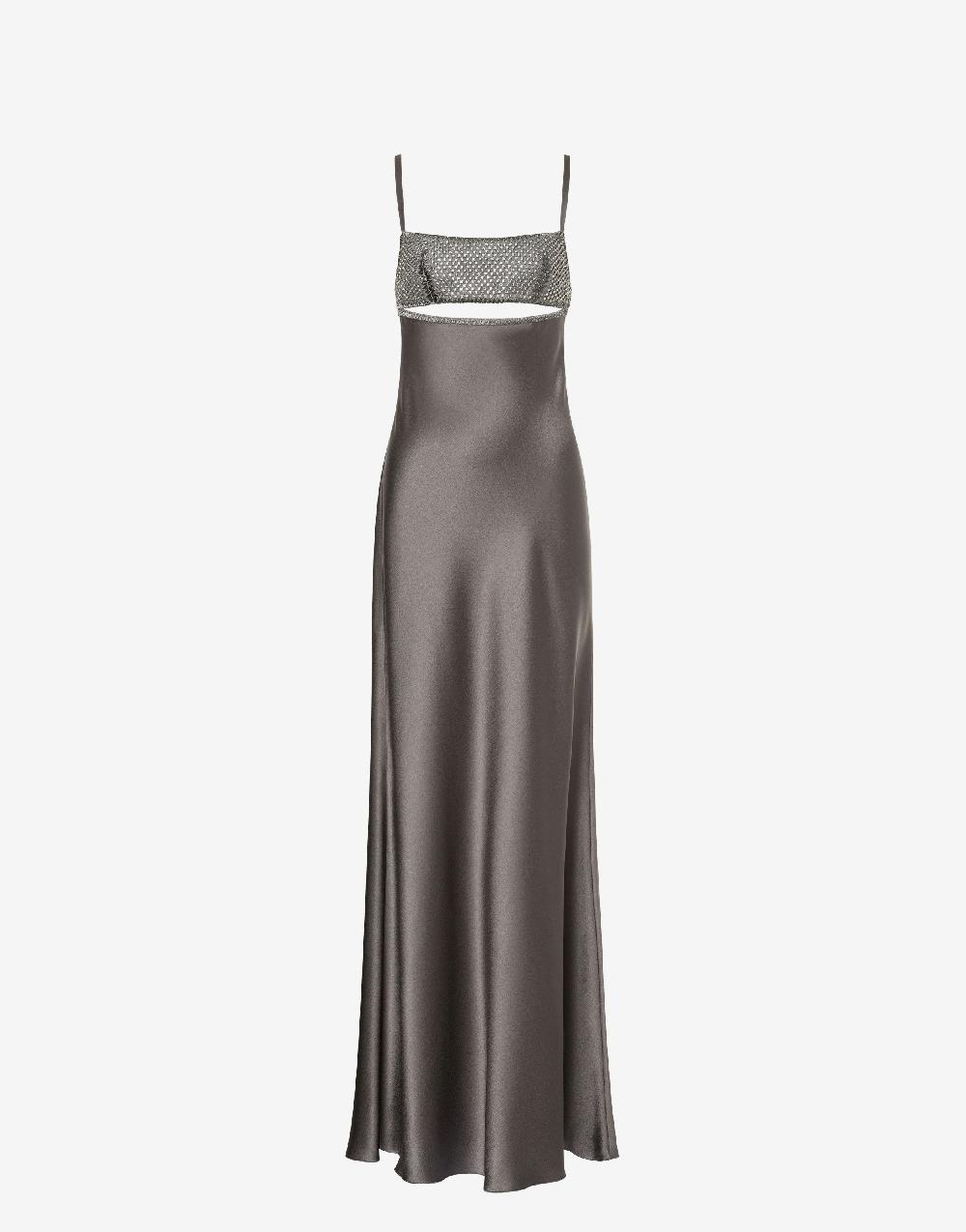 Alberta Ferretti Abito in raso con cut-out e ricamo Spedizione Gratuita