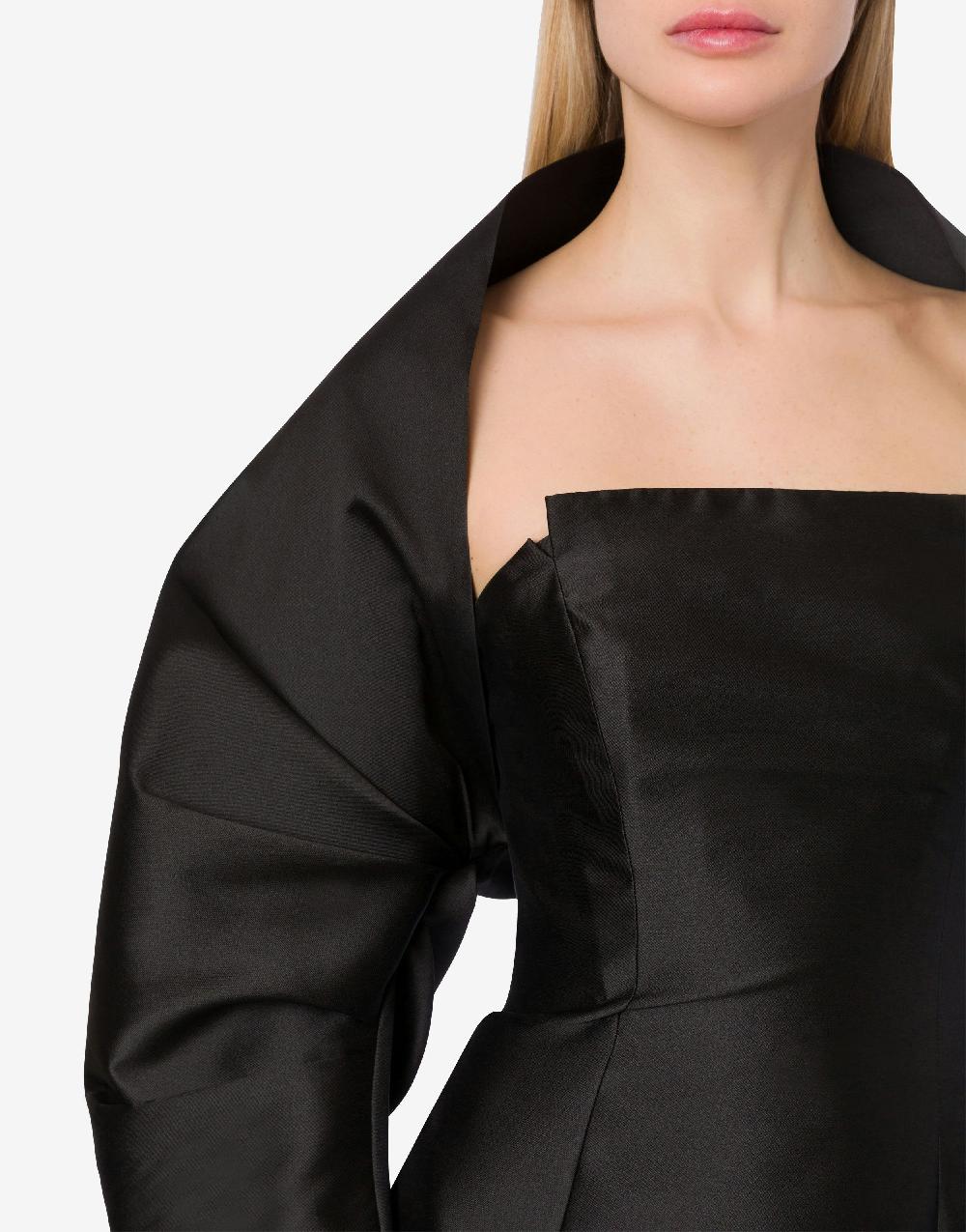 Alberta Ferretti Abito lungo in mikado con coprispalle Acquista Ora