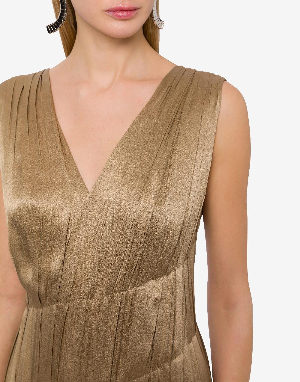 Alberta Ferretti Abito lungo in raso con plissé Affare Del Giorno