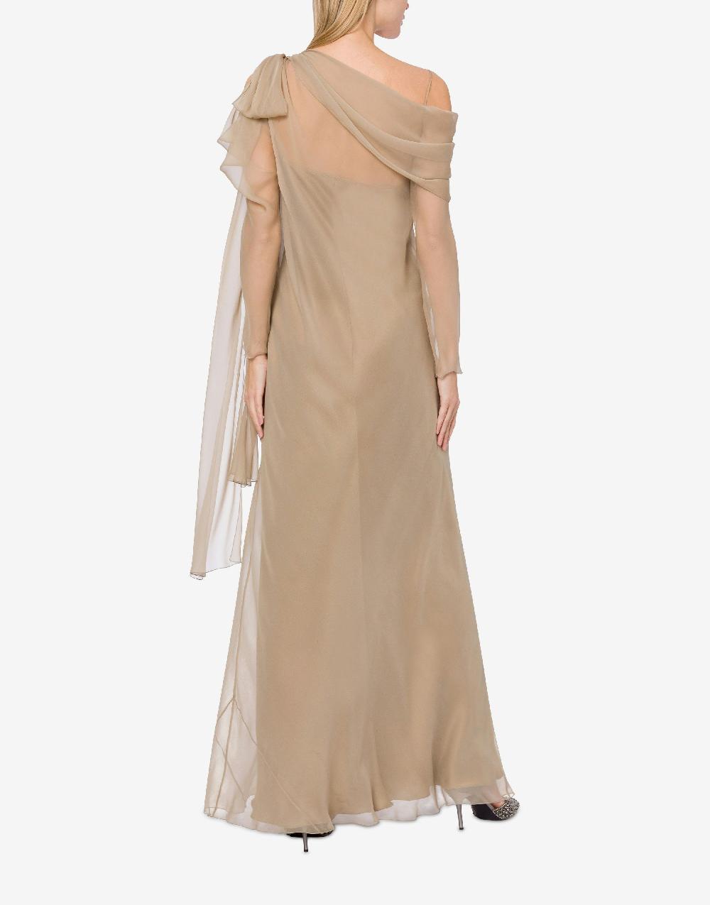 Alberta Ferretti Abito lungo in chiffon con drappeggi Convenienza