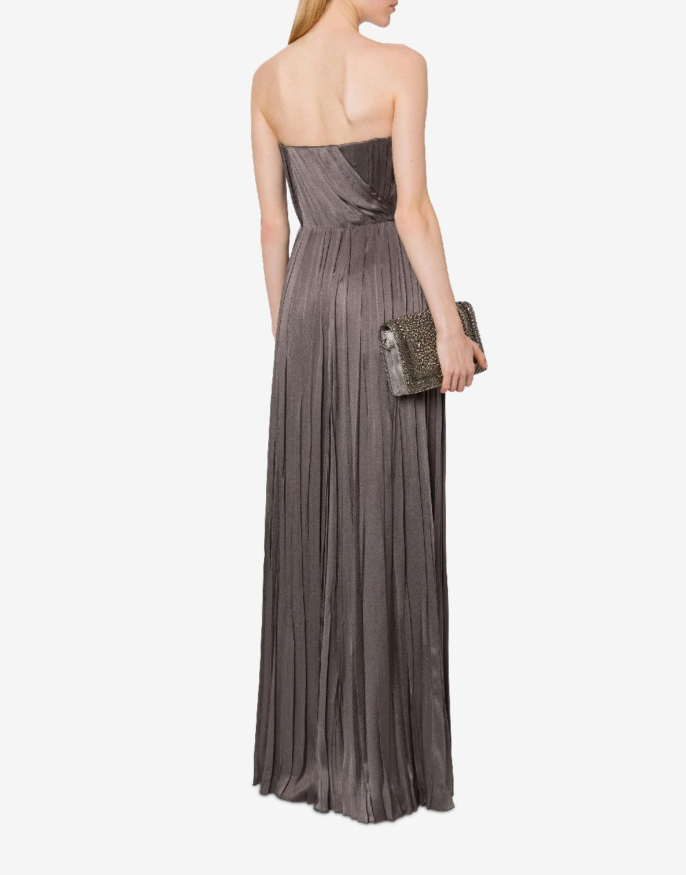Alberta Ferretti Abito bustier in raso plissé Novità