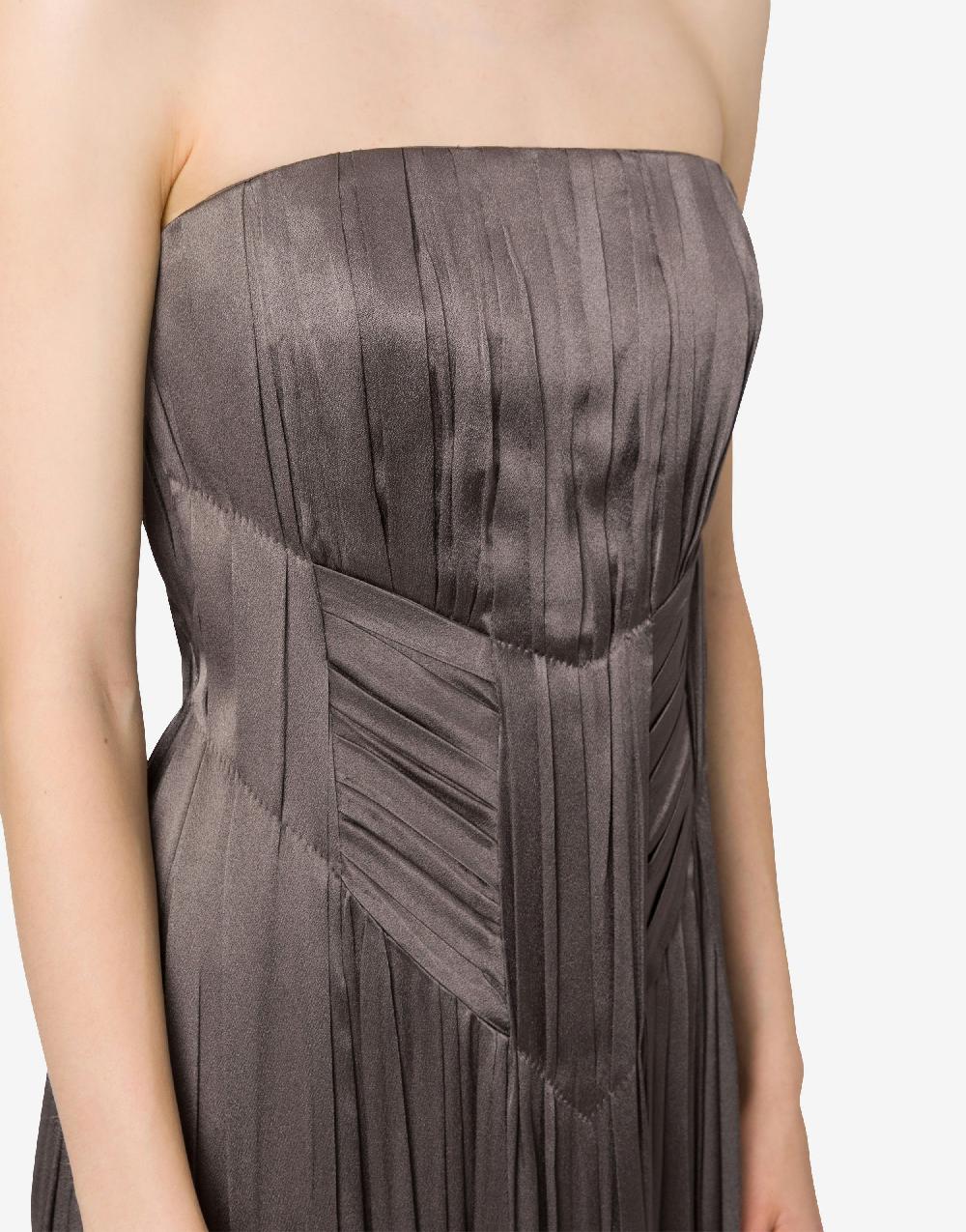 Alberta Ferretti Abito bustier in raso plissé Novità