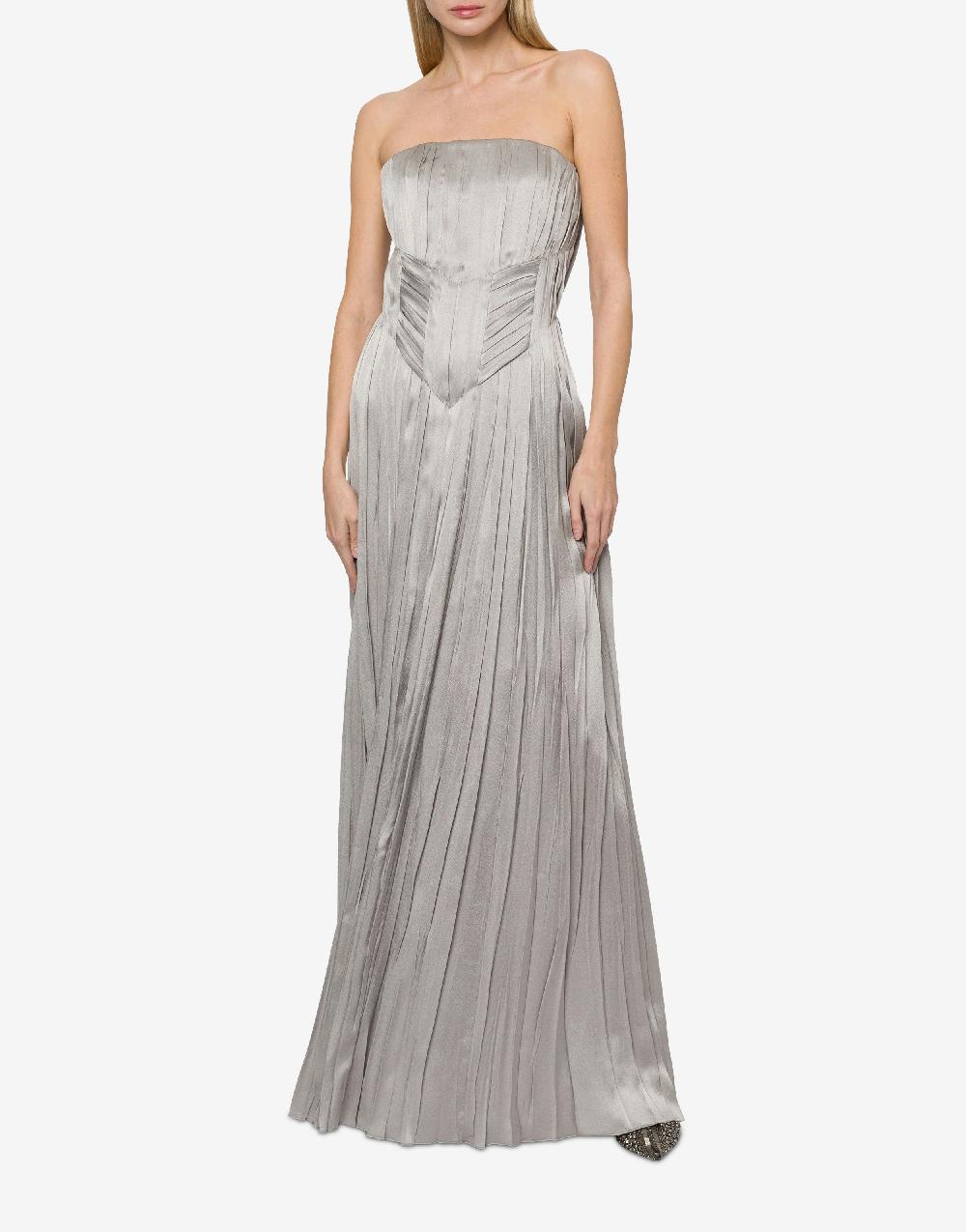 Alberta Ferretti Abito bustier in raso plissé Presa