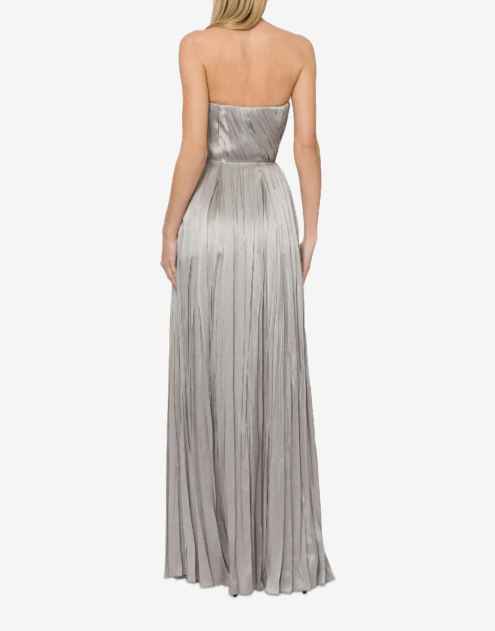 Alberta Ferretti Abito bustier in raso plissé Presa
