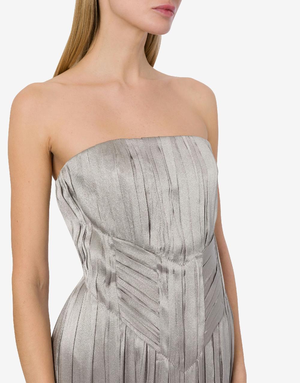 Alberta Ferretti Abito bustier in raso plissé Presa