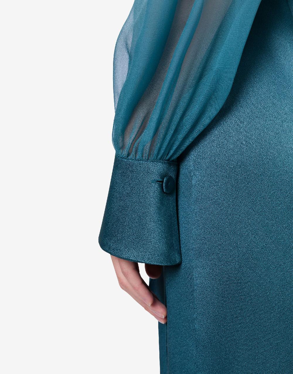 Alberta Ferretti Abito midi in raso e chiffon Offerte