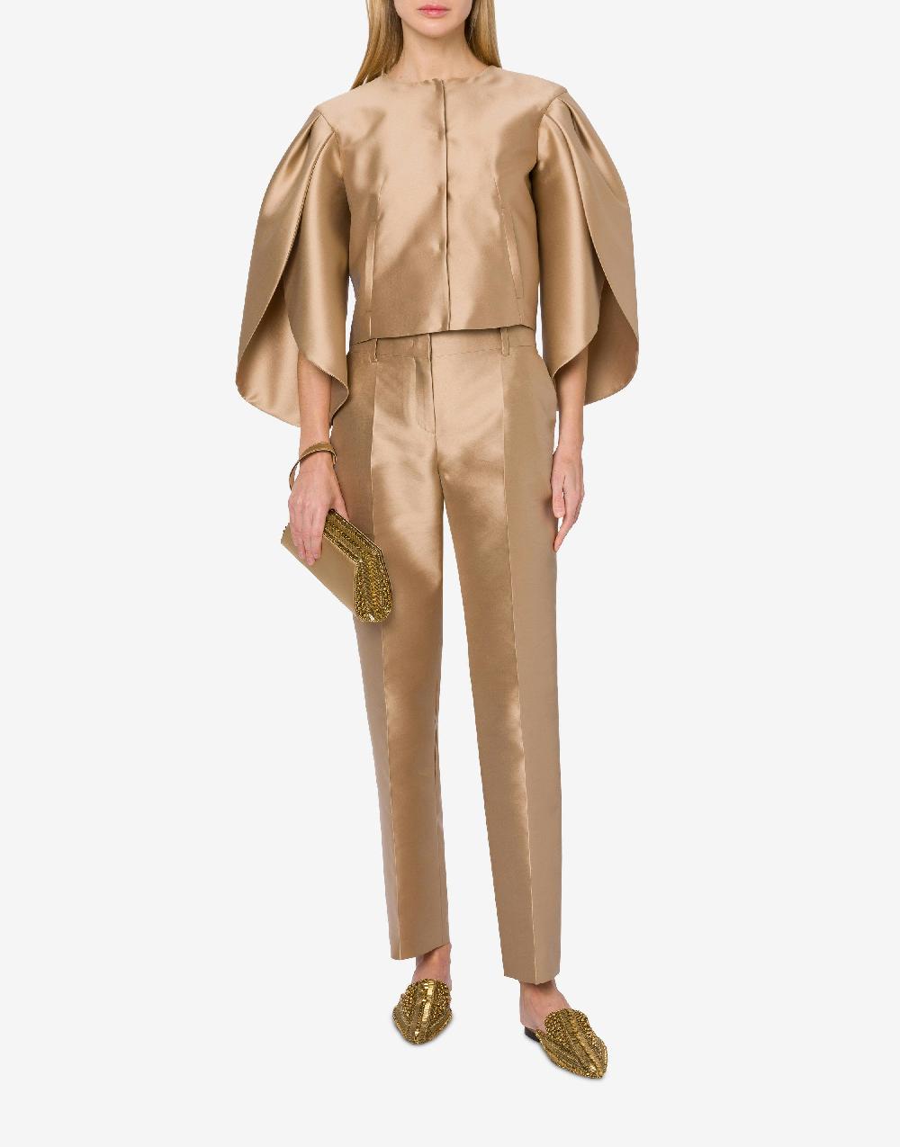 Alberta Ferretti Giacca corta in mikado con maniche tulipano Moda