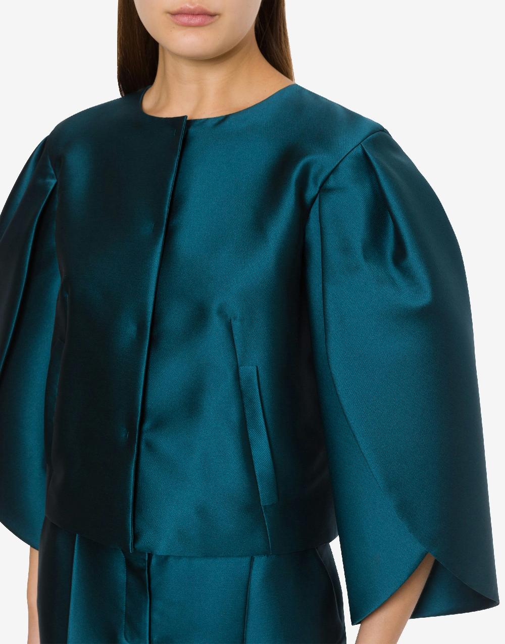 Alberta Ferretti Giacca corta in mikado con maniche tulipano Vendita