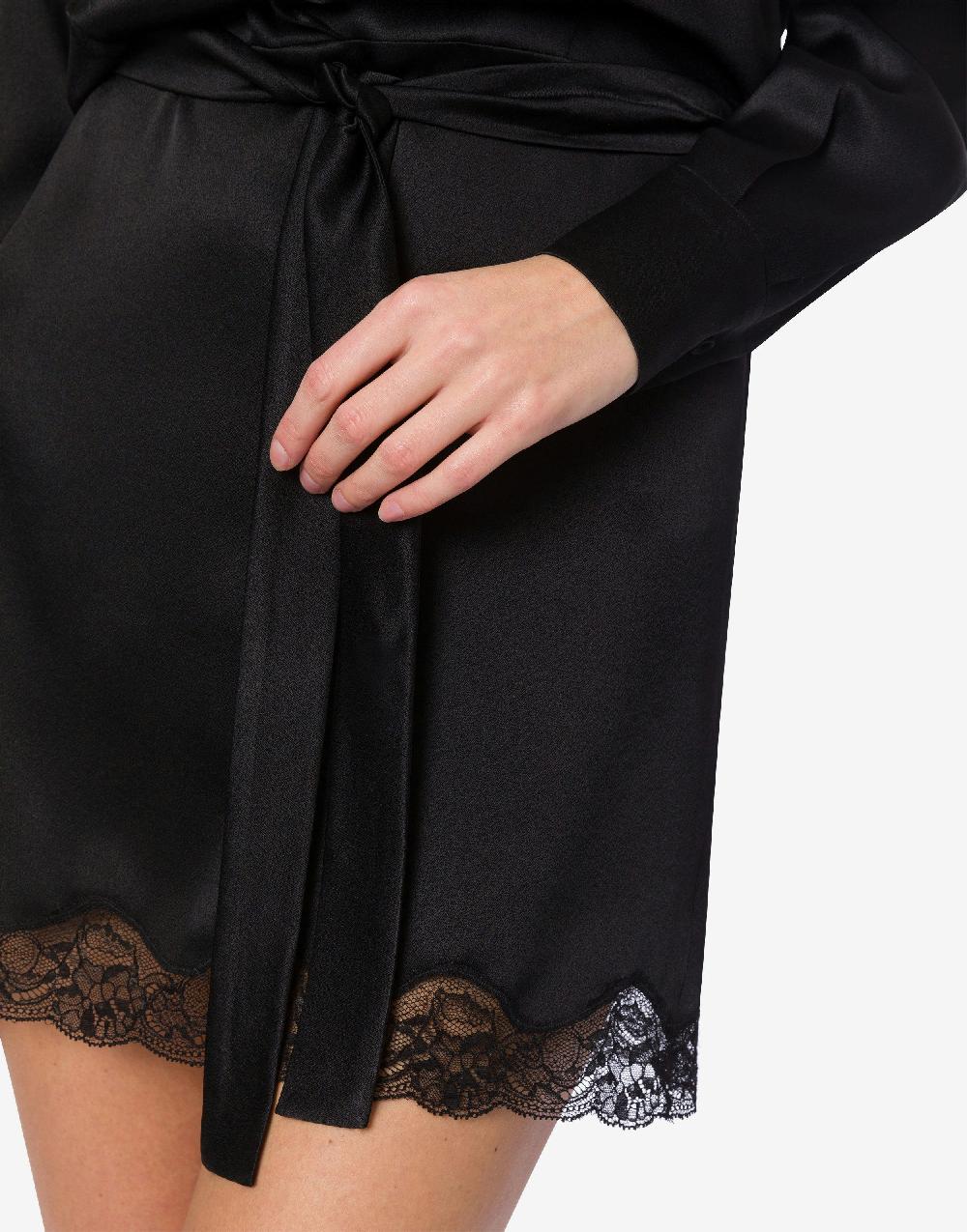 Alberta Ferretti Abito corto in raso con pizzo Acquista Ora