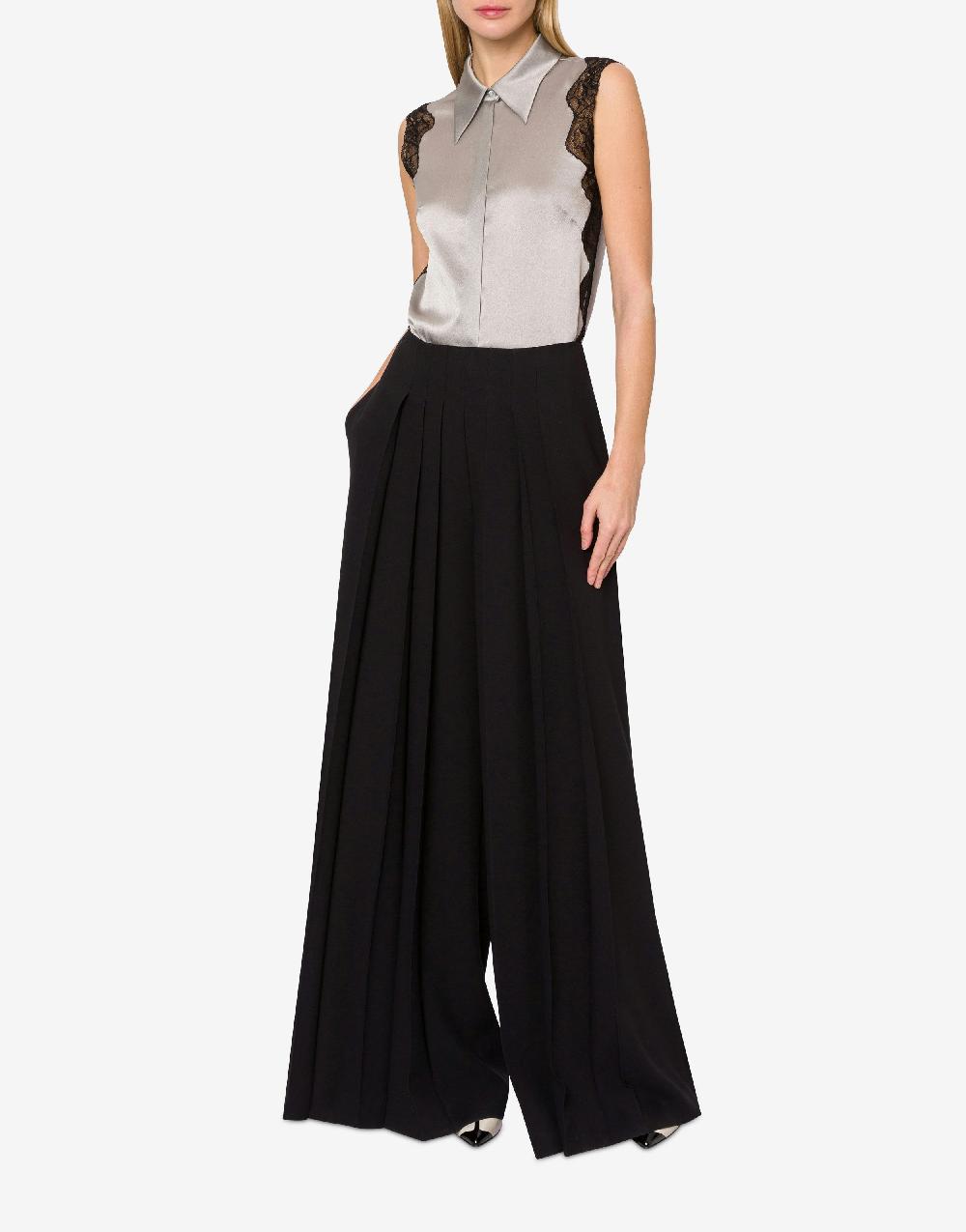 Alberta Ferretti Top camicia in raso con pizzo Consegna Veloce