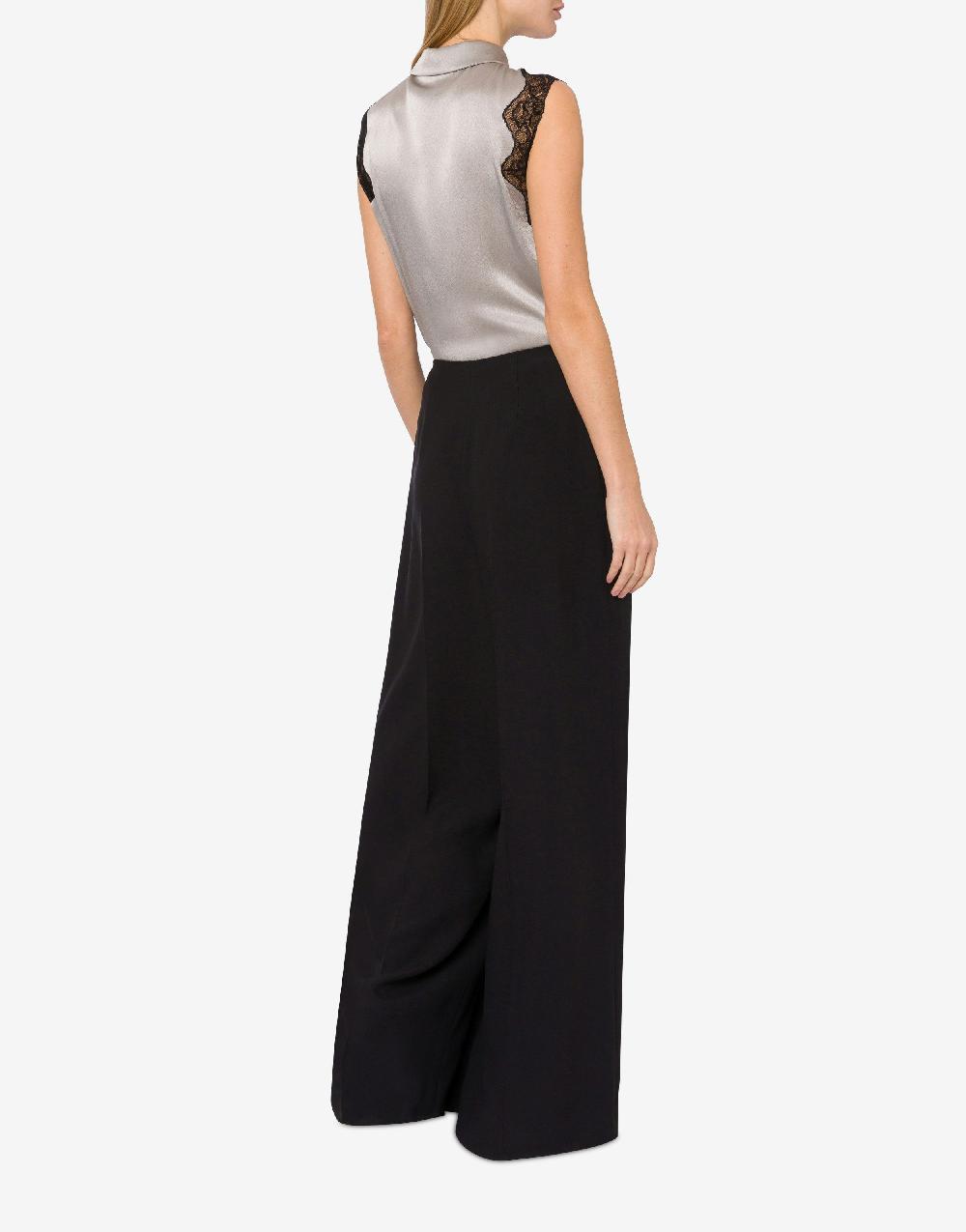 Alberta Ferretti Top camicia in raso con pizzo Consegna Veloce