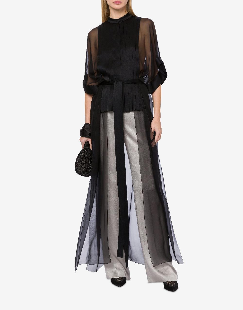Alberta Ferretti Camicia in raso e chiffon organico Shopping Online