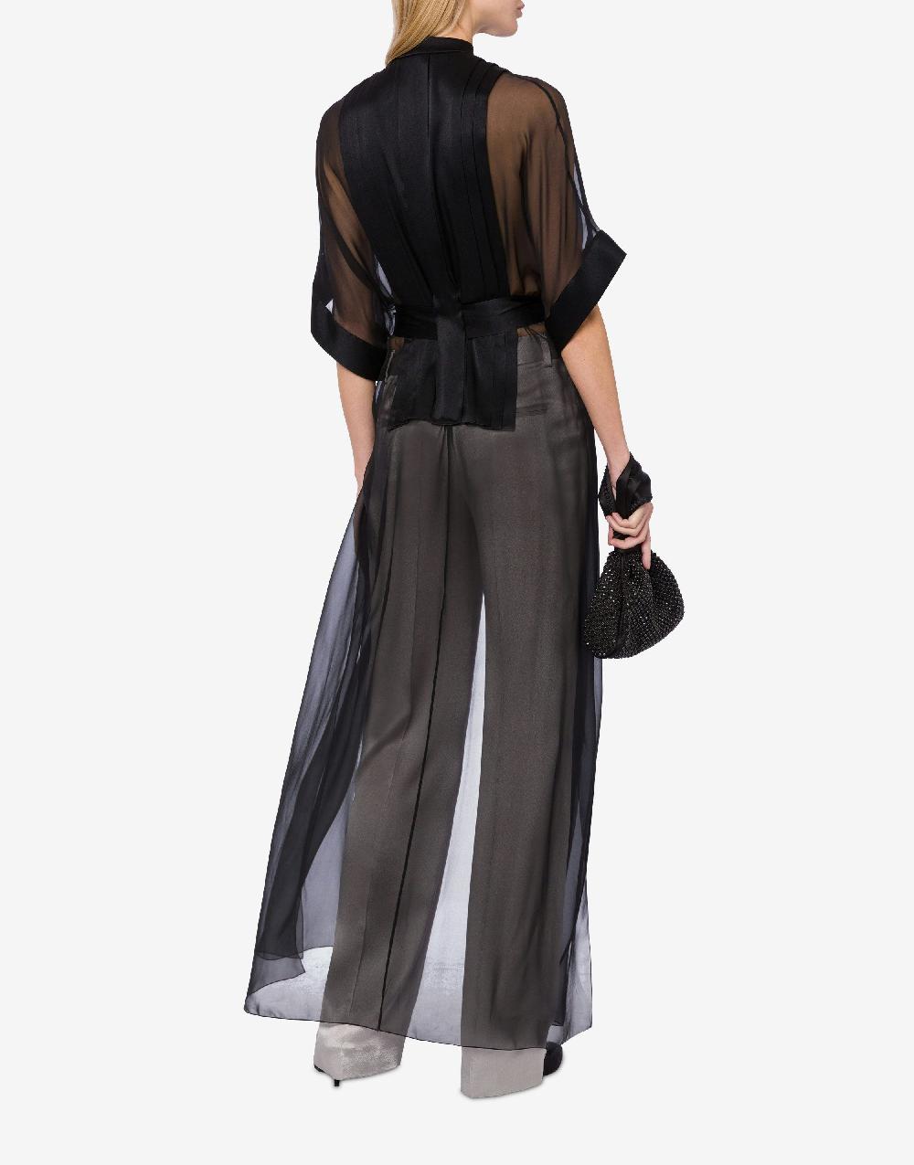 Alberta Ferretti Camicia in raso e chiffon organico Shopping Online