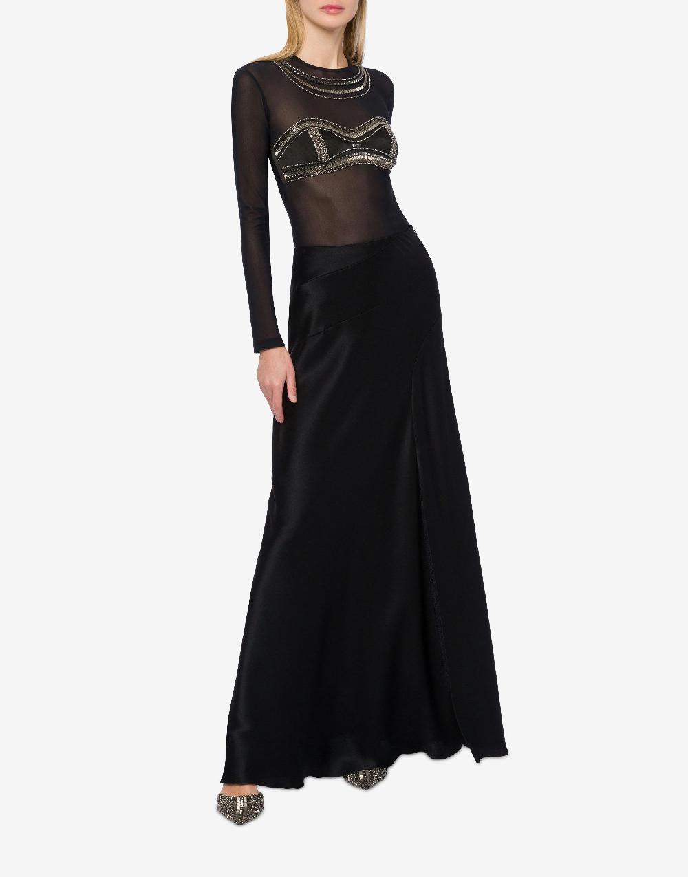 Alberta Ferretti T-shirt in tulle con ricamo Novità