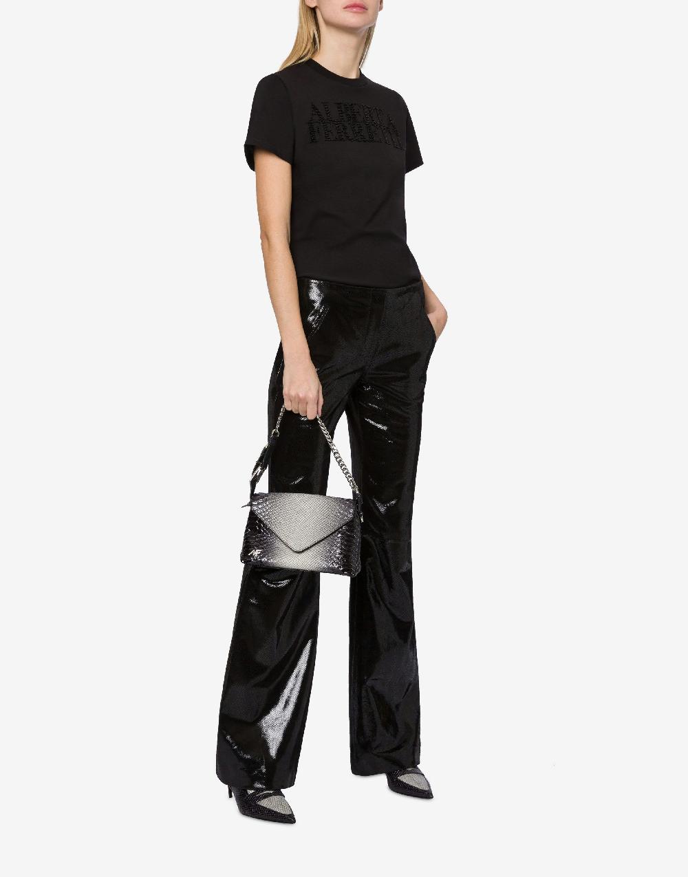 Alberta Ferretti Pantalone in suede stampa Snake Offerta