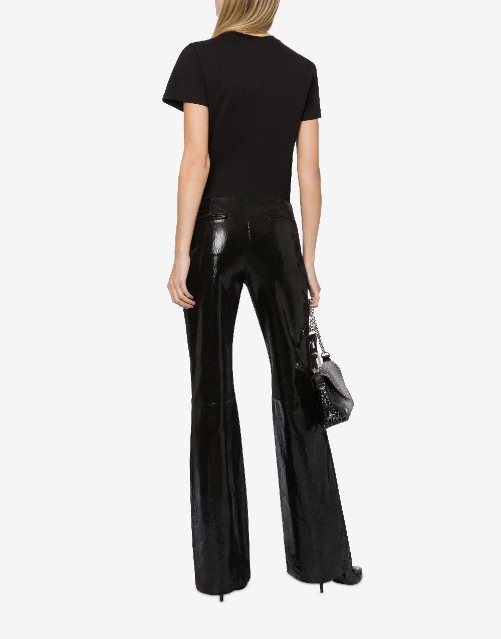 Alberta Ferretti Pantalone in suede stampa Snake Offerta