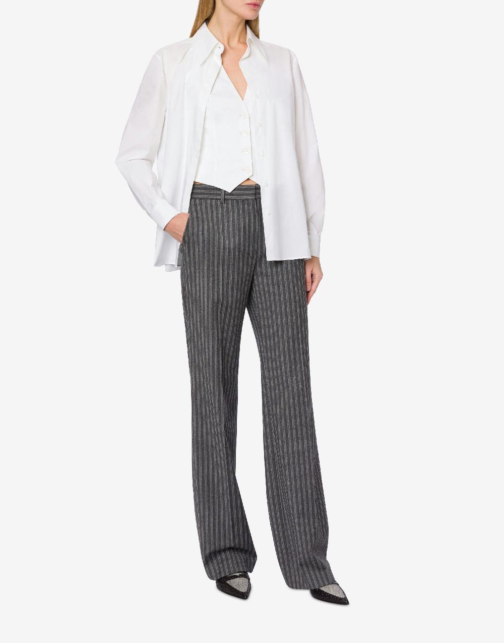 Alberta Ferretti Camicia in popeline stretch con gilet In Vendita