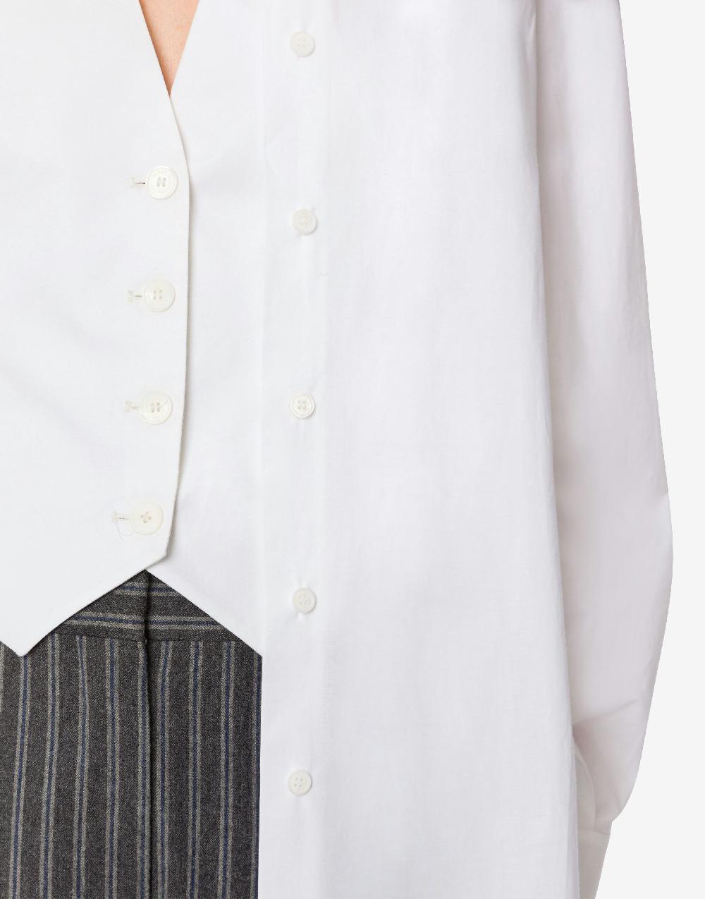 Alberta Ferretti Camicia in popeline stretch con gilet In Vendita