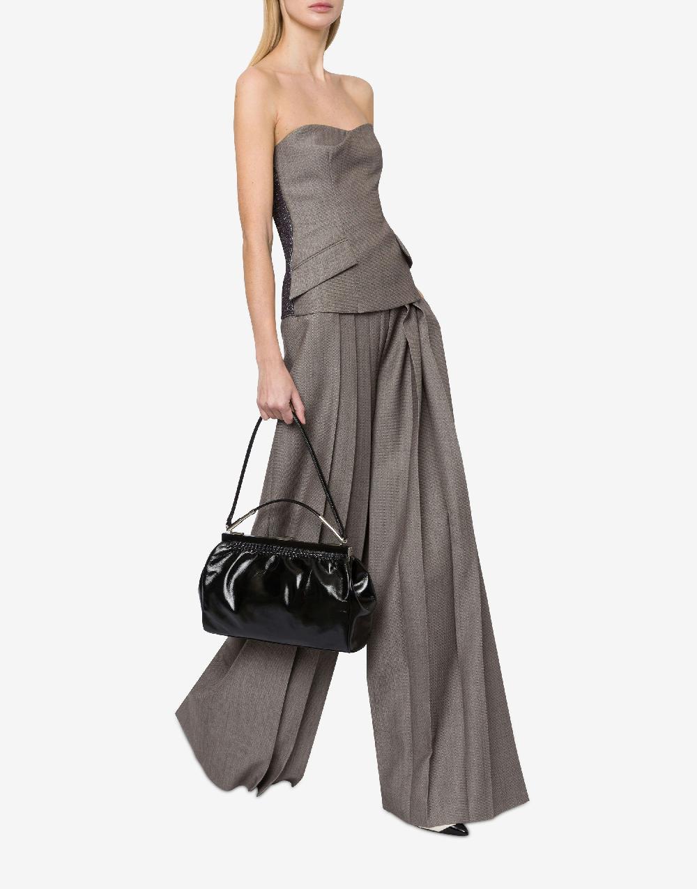 Alberta Ferretti Top bustier in tweed di lana Hotsell