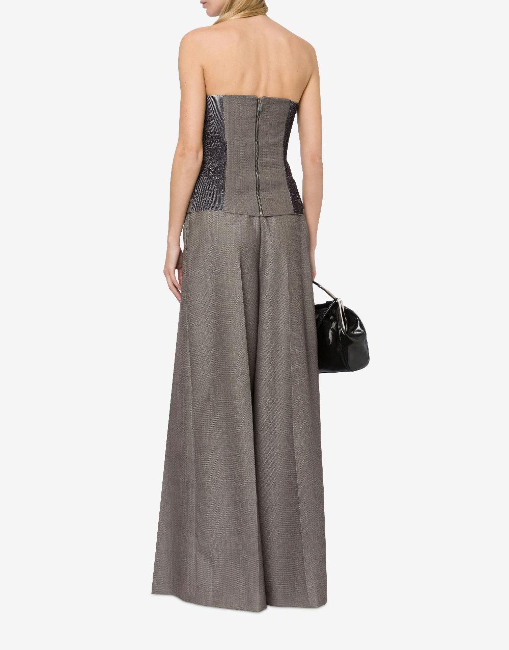 Alberta Ferretti Top bustier in tweed di lana Hotsell