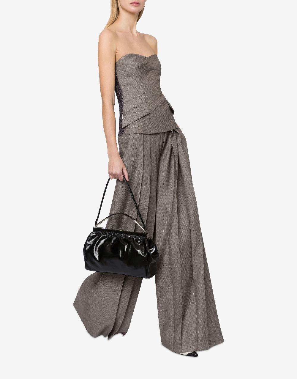 Alberta Ferretti Pantalone in tweed di lana con pieghe Vendita Calda