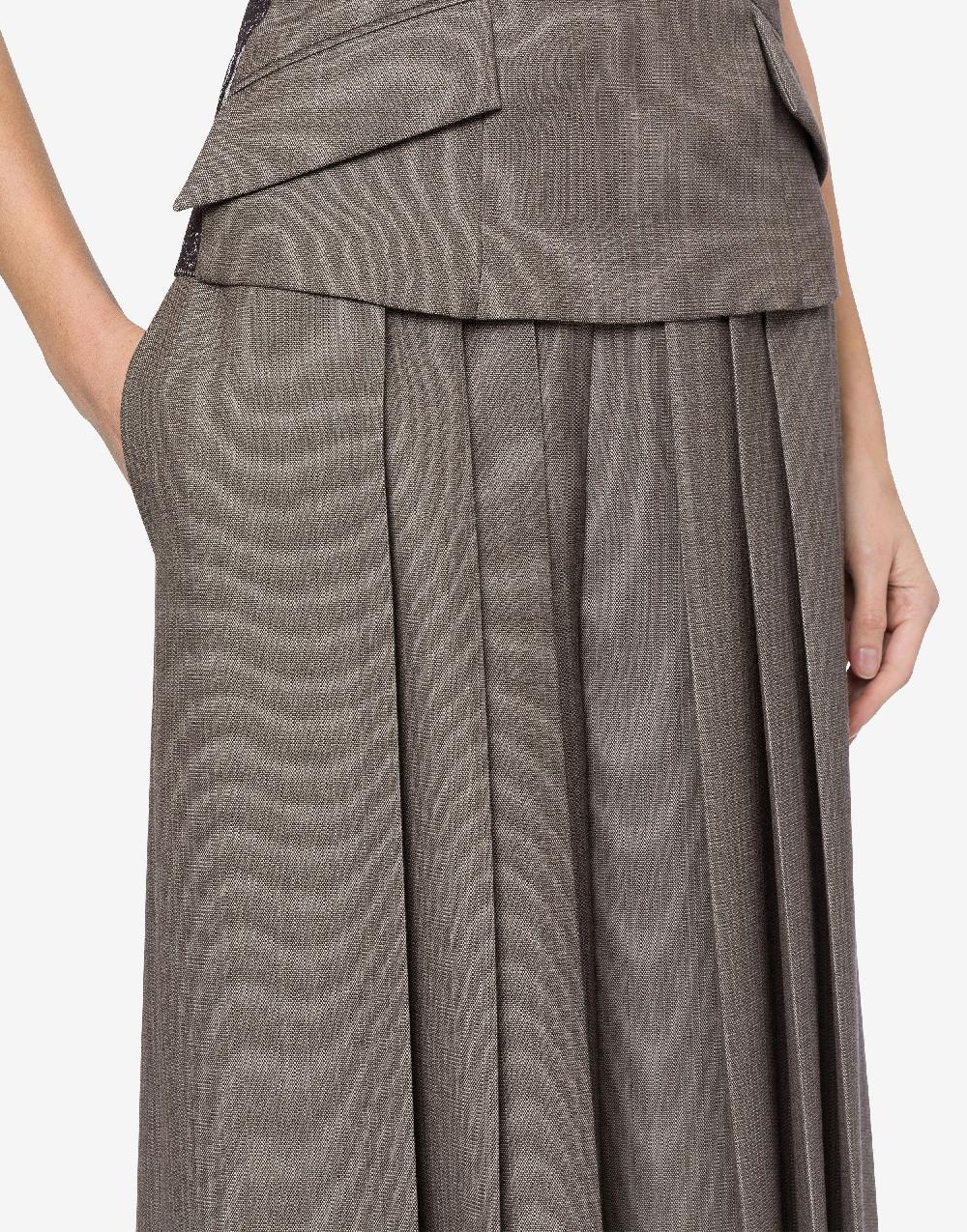 Alberta Ferretti Pantalone in tweed di lana con pieghe Vendita Calda