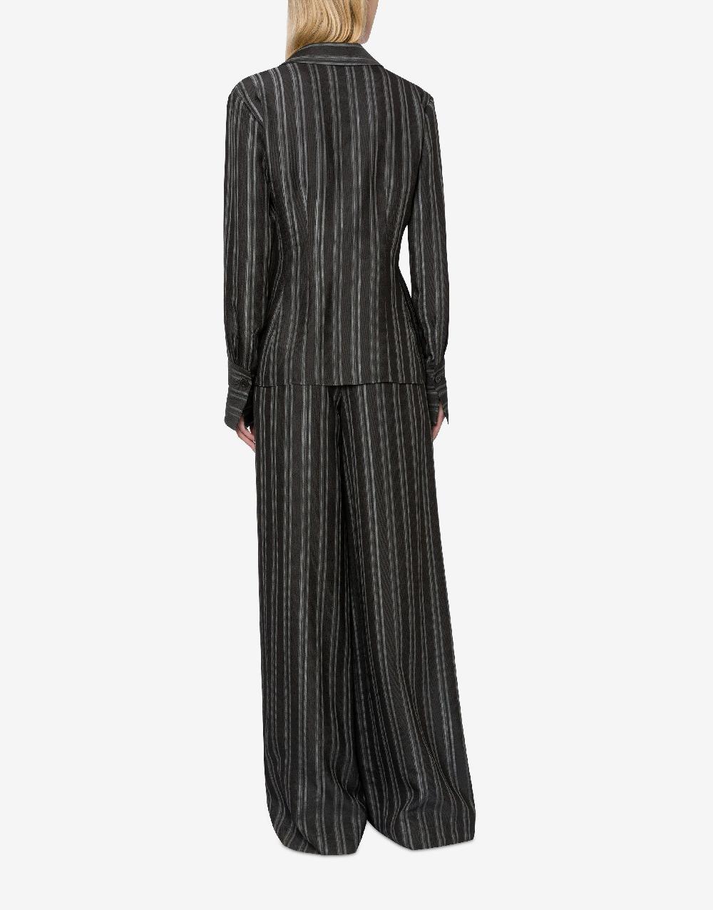 Alberta Ferretti Camicia in saglia di viscosa rigata Saldi Di Fabbrica