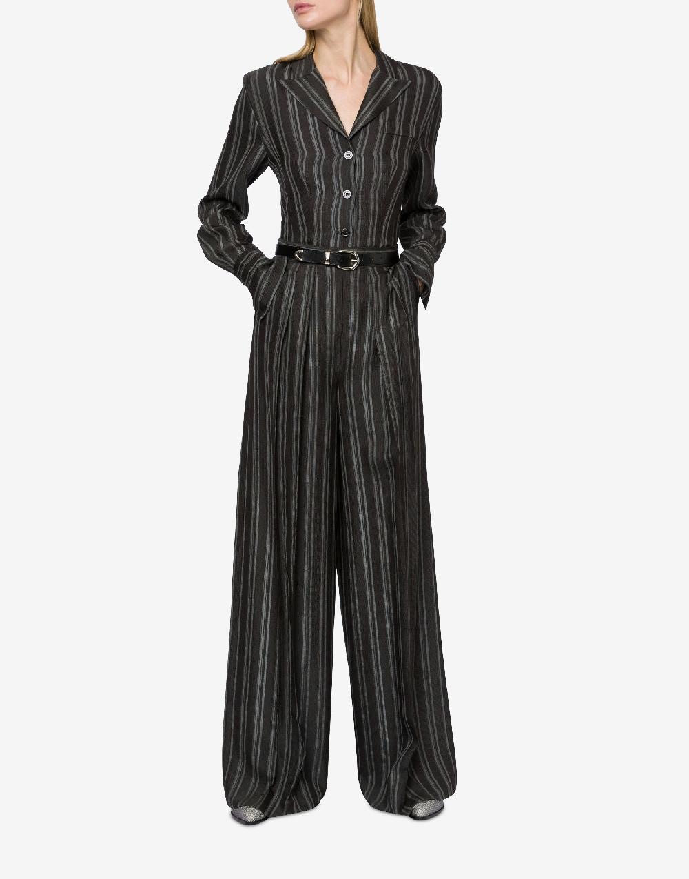 Alberta Ferretti Pantalone a palazzo in saglia di viscosa rigata I Più Venduti