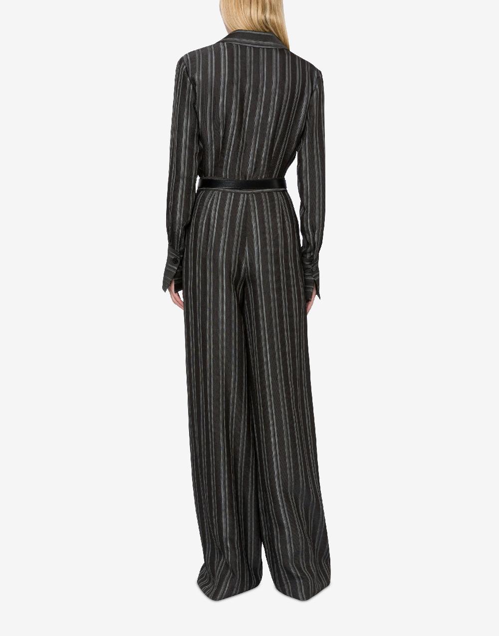 Alberta Ferretti Pantalone a palazzo in saglia di viscosa rigata I Più Venduti