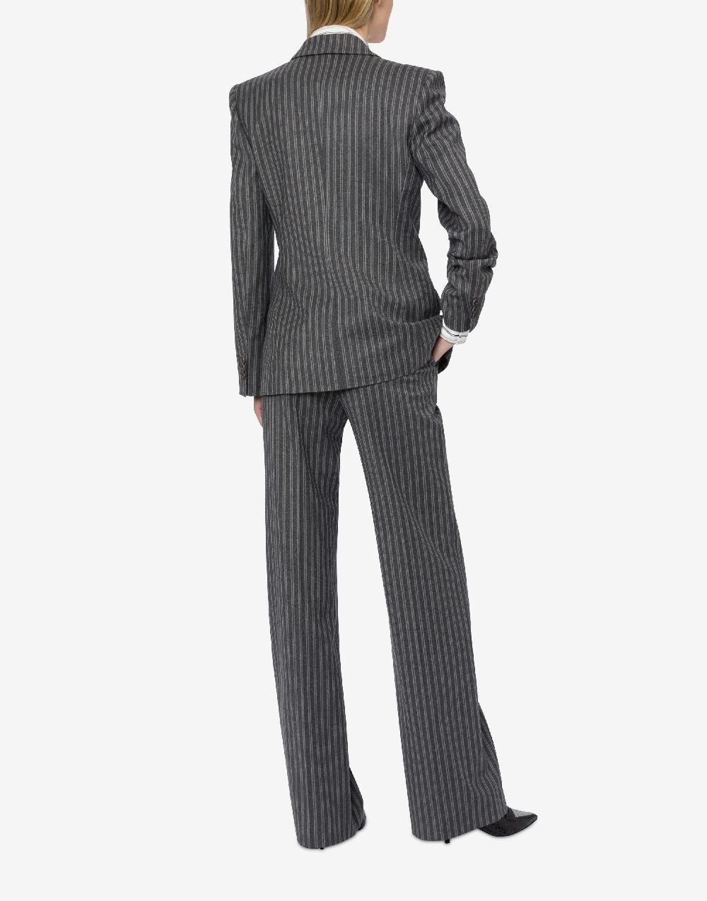 Alberta Ferretti Giacca doppiopetto in flanella rigata stretch Negozio