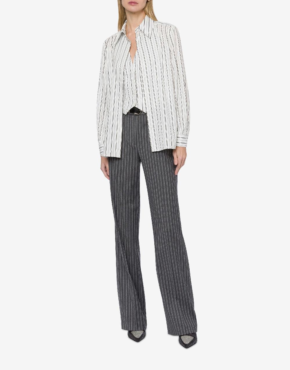 Alberta Ferretti Pantalone in flanella rigata stretch In Saldo