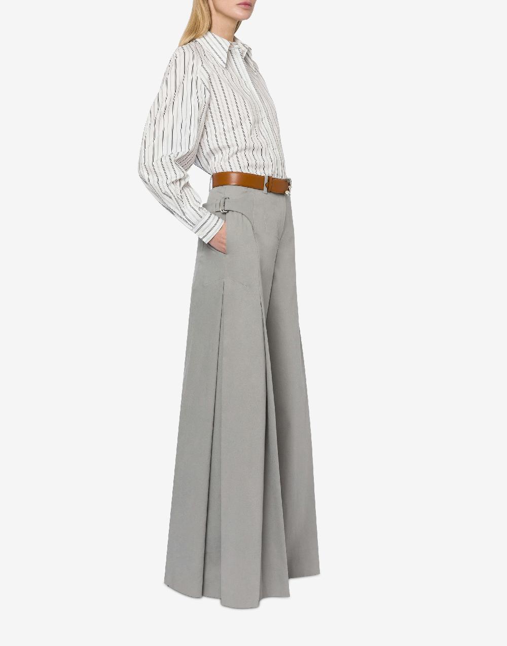 Alberta Ferretti Pantalone oversize in gabardina di cotone stretch Moda