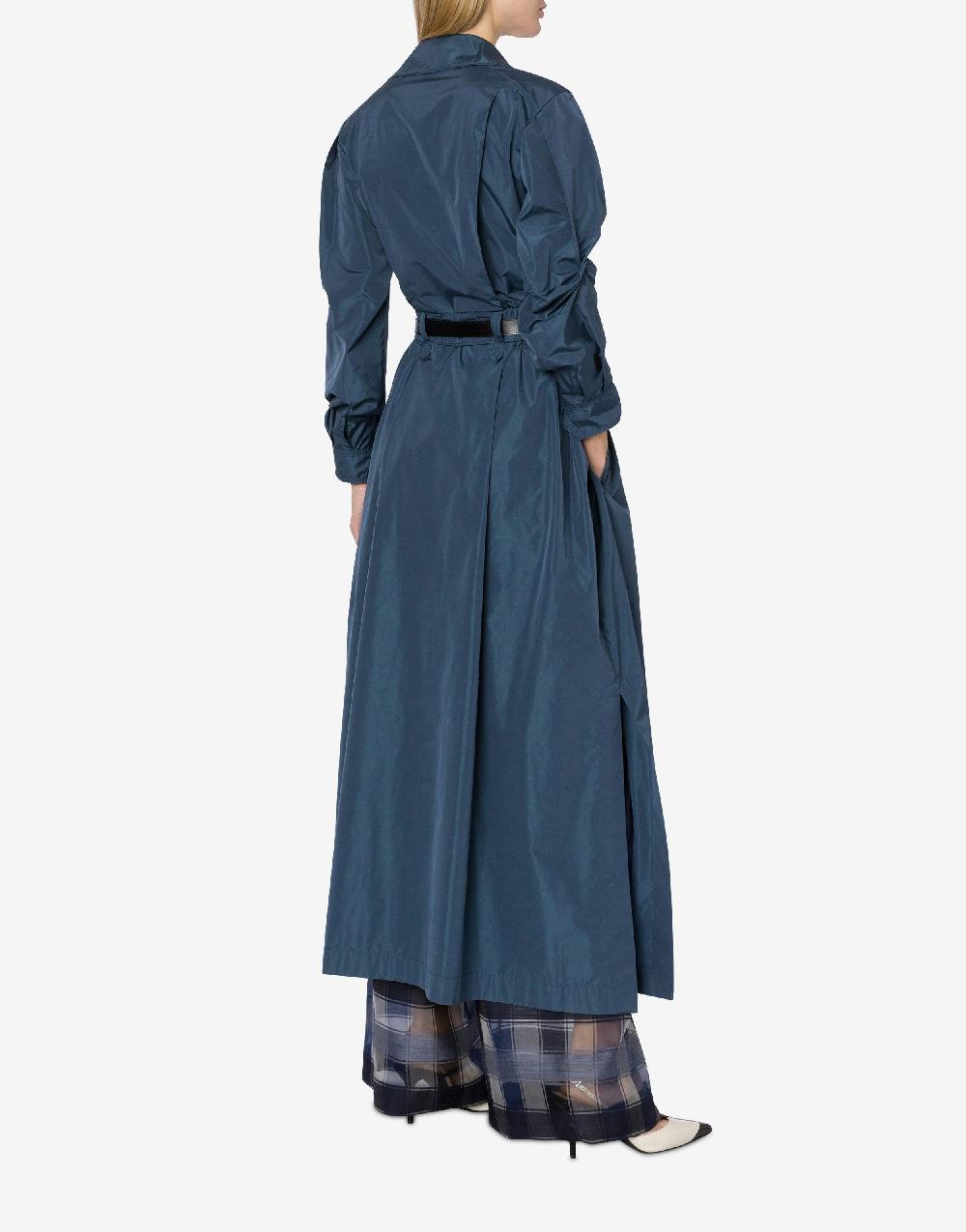 Alberta Ferretti Abito lungo in taffetas con cintura In Linea
