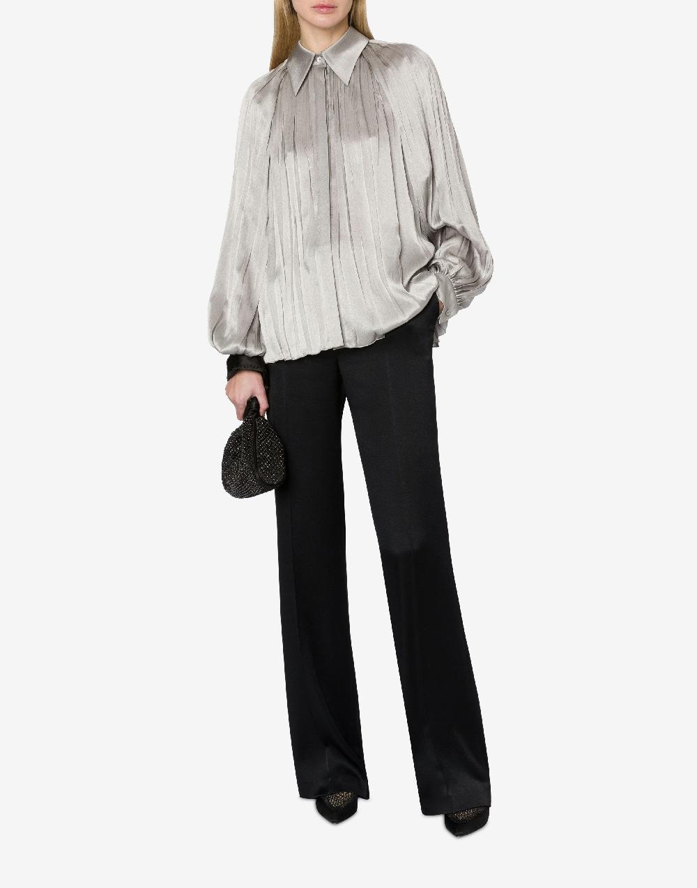 Alberta Ferretti Camicia in raso plissé Pezzi Unici