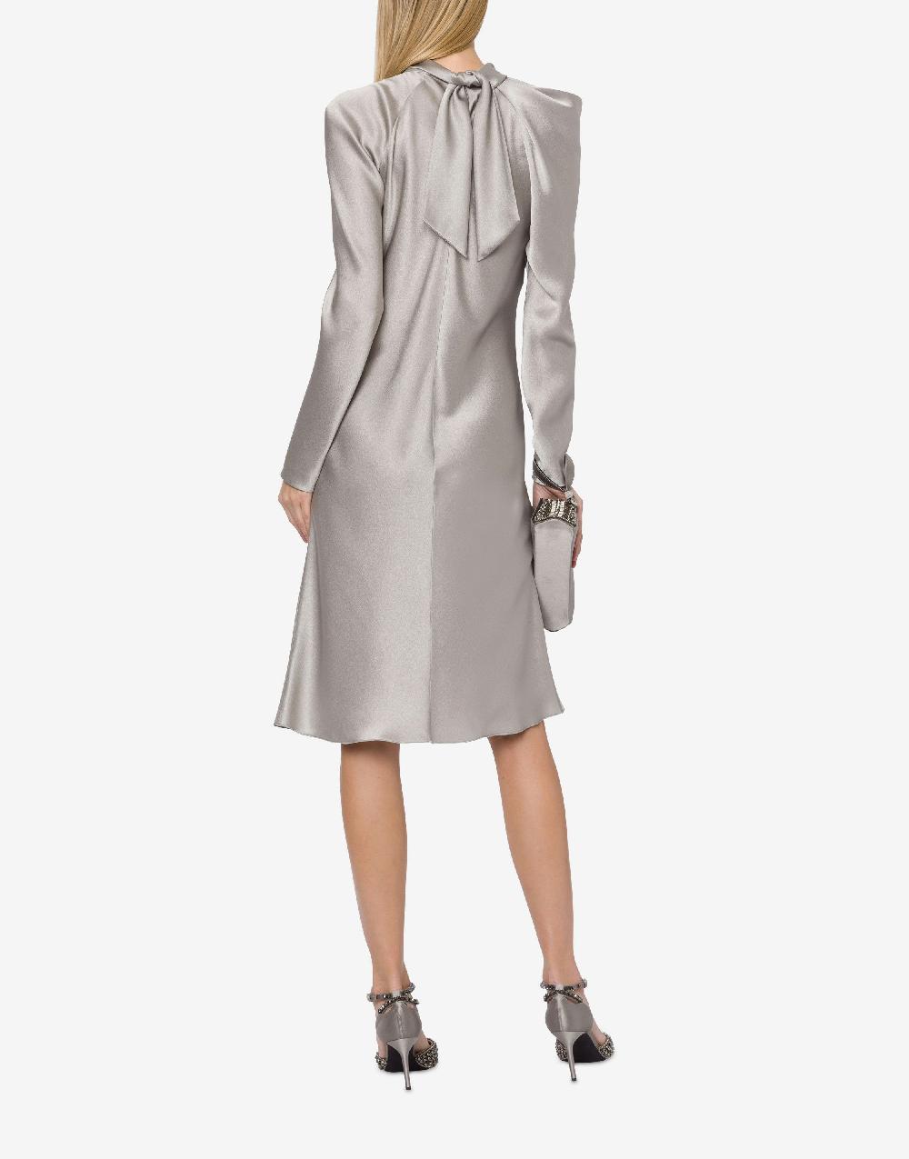 Alberta Ferretti Abito midi in raso con ruche Acquista Ora