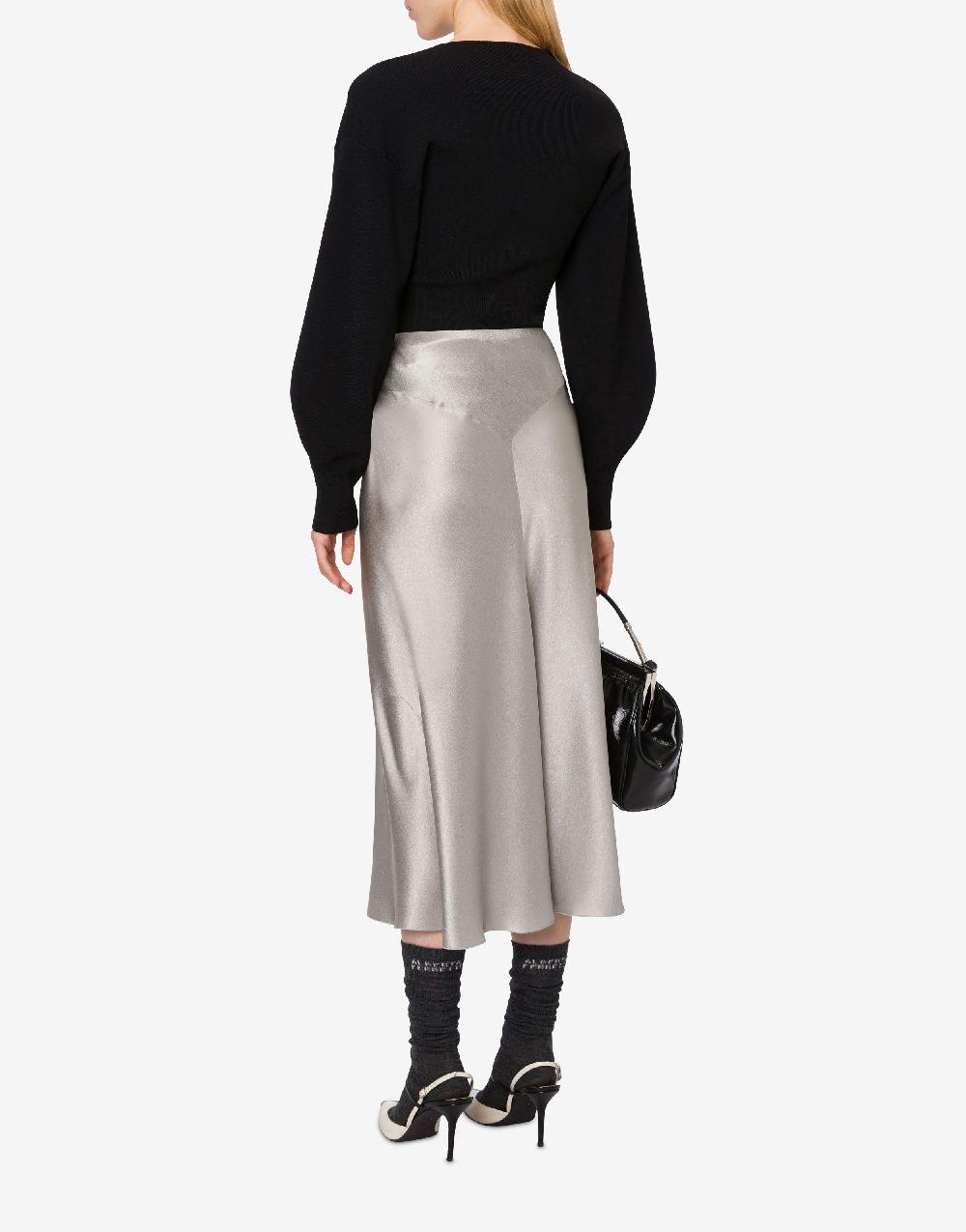 Alberta Ferretti Gonna longuette in raso Consegna Veloce
