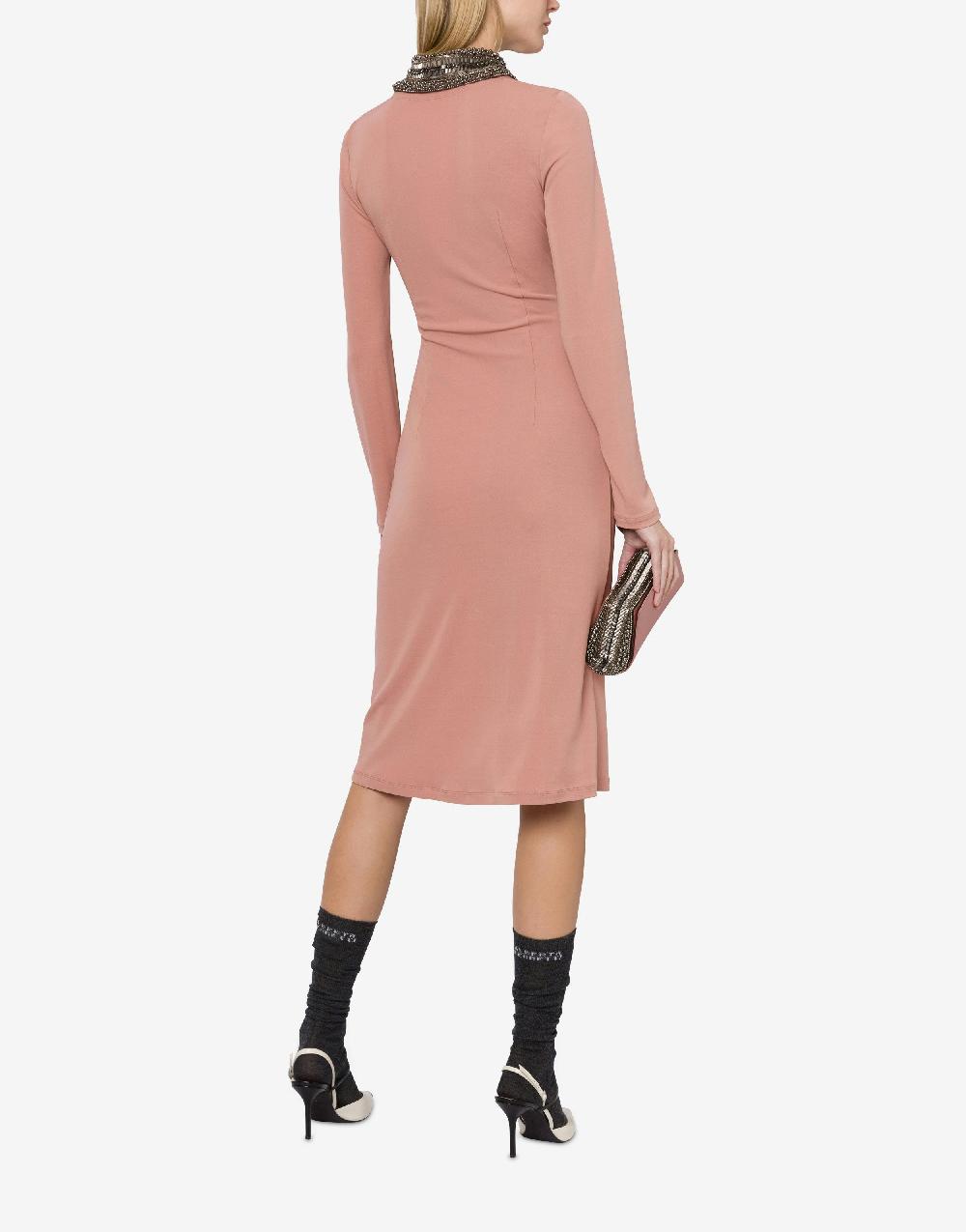 Alberta Ferretti Abito in organzino con colletto ricamato Shopping Online